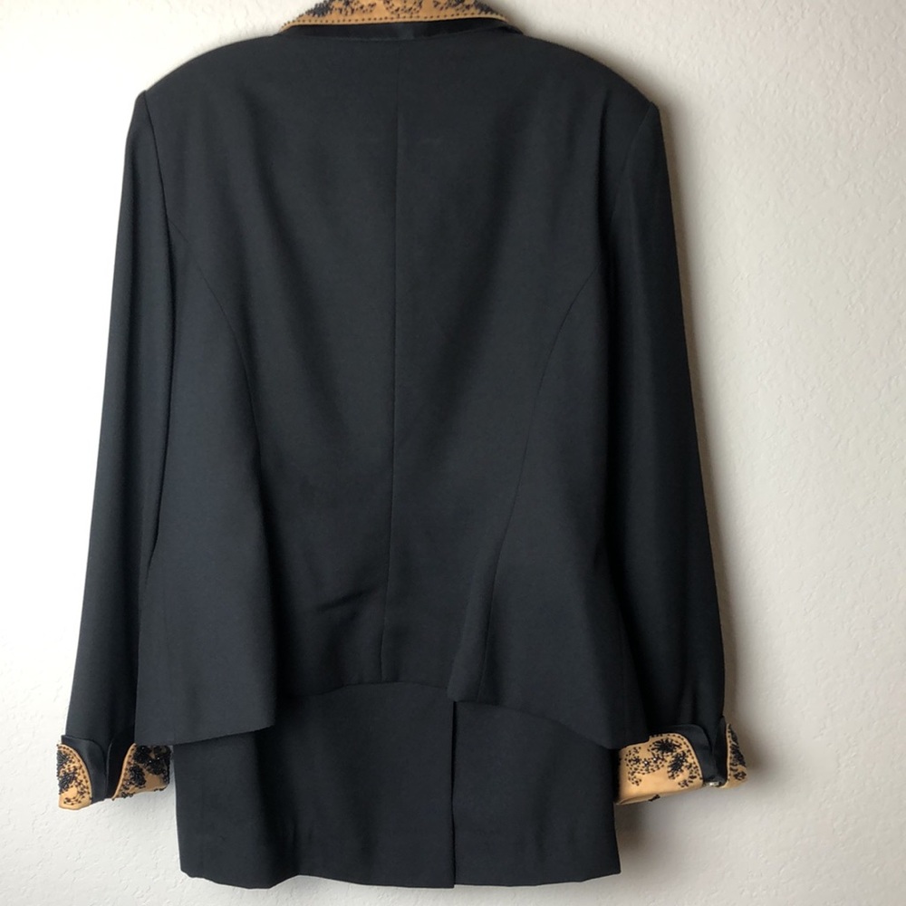 Morgan Miller Vintage Beaded Black Gold Skirt Suit - Picture 2 of 15